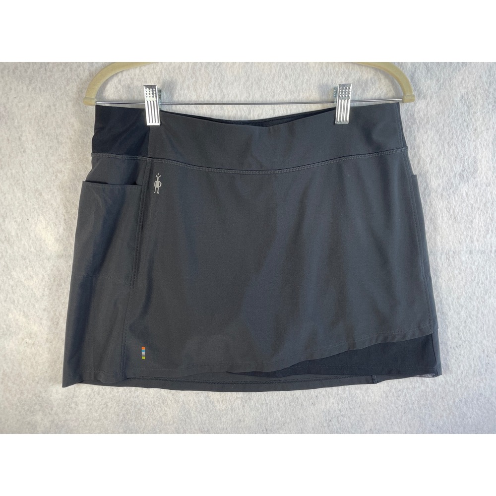 Smartwool Skort Womens Medium Black Merino Lined Elastic Waist Pocket Athletic